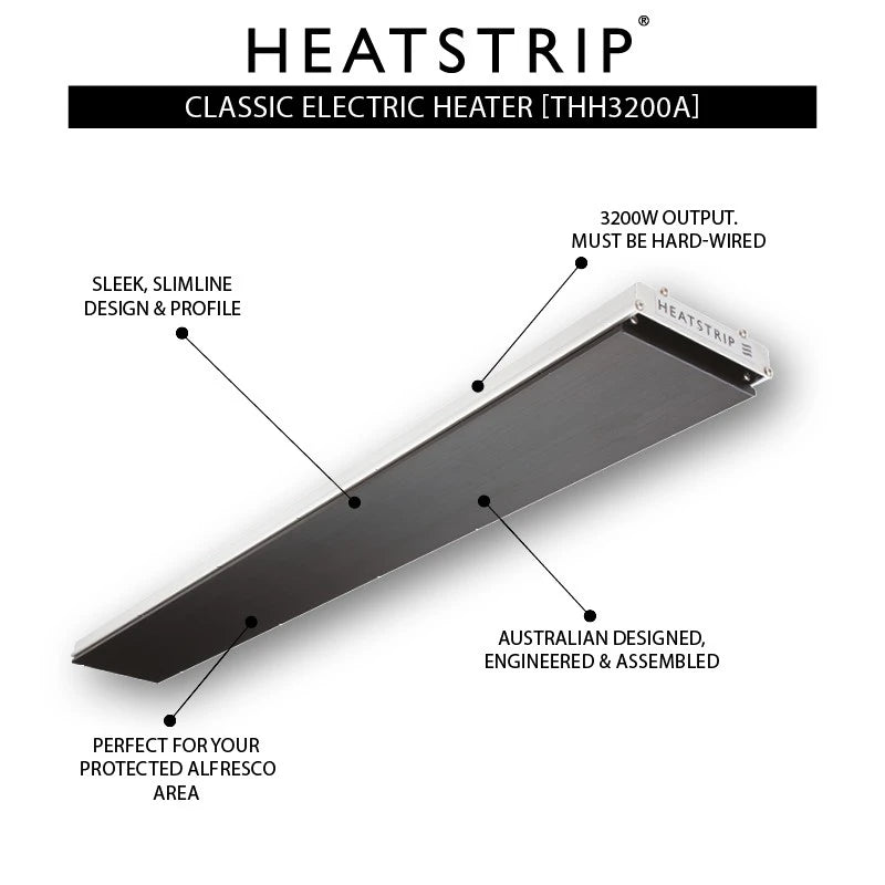 Calefactor eléctrico exterior Heatstrip Design 3200 vatios