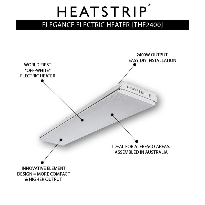 Calefactor eléctrico exterior Heatstrip Elegance 2400W