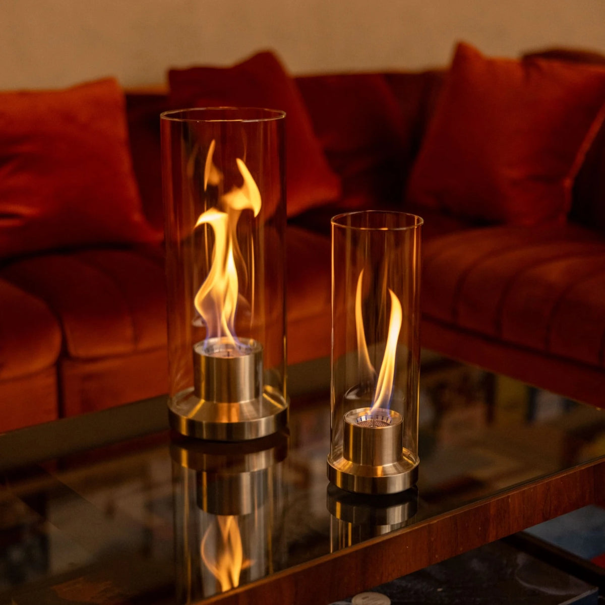 Dance 900 Tabletop Fireplace - Silver