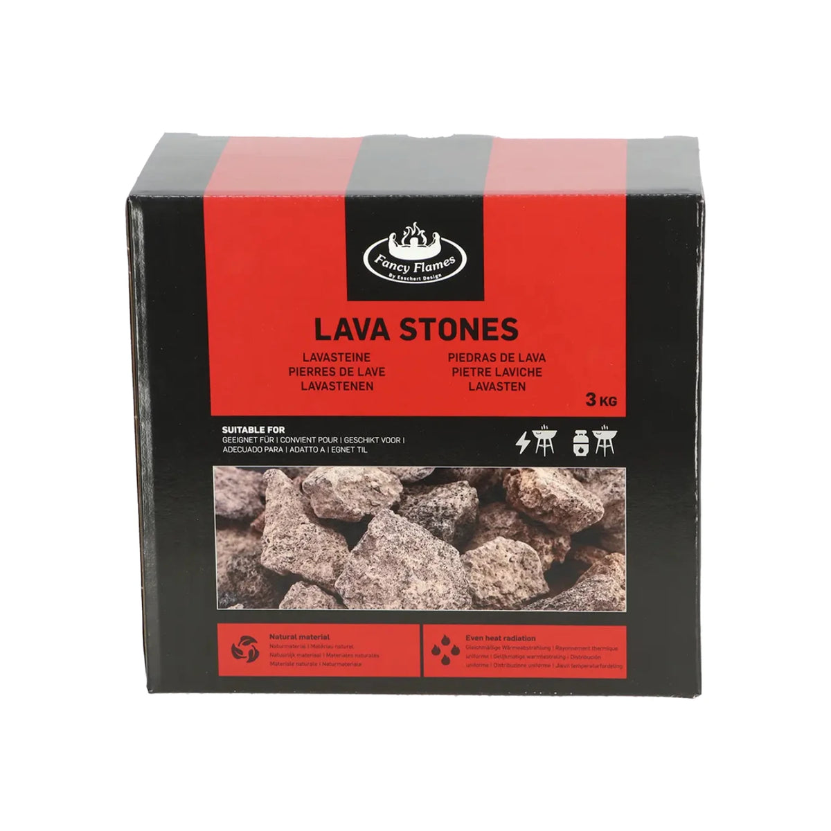 Piedras de lava 3 kg - Para chimeneas de gas exteriores y barbacoas