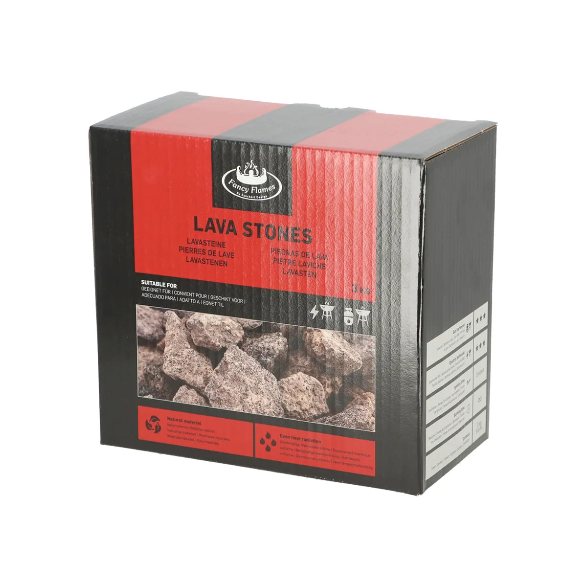 Piedras de lava 3 kg - Para chimeneas de gas exteriores y barbacoas