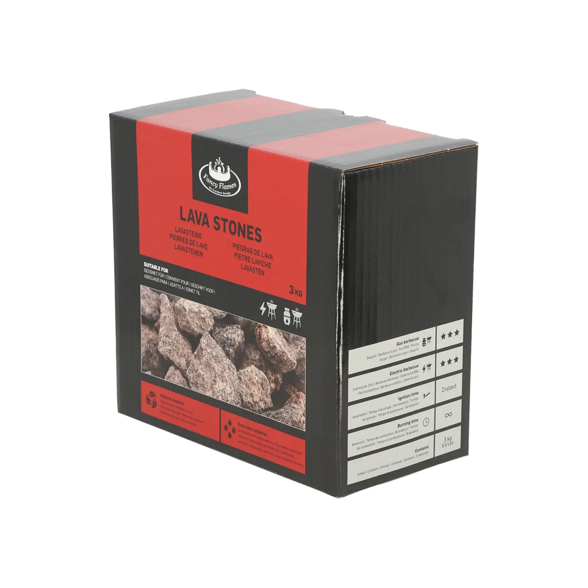 Piedras de lava 3 kg - Para chimeneas de gas exteriores y barbacoas