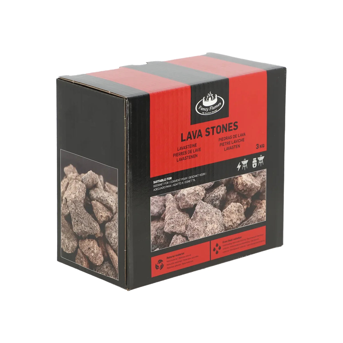 Piedras de lava 3 kg - Para chimeneas de gas exteriores y barbacoas