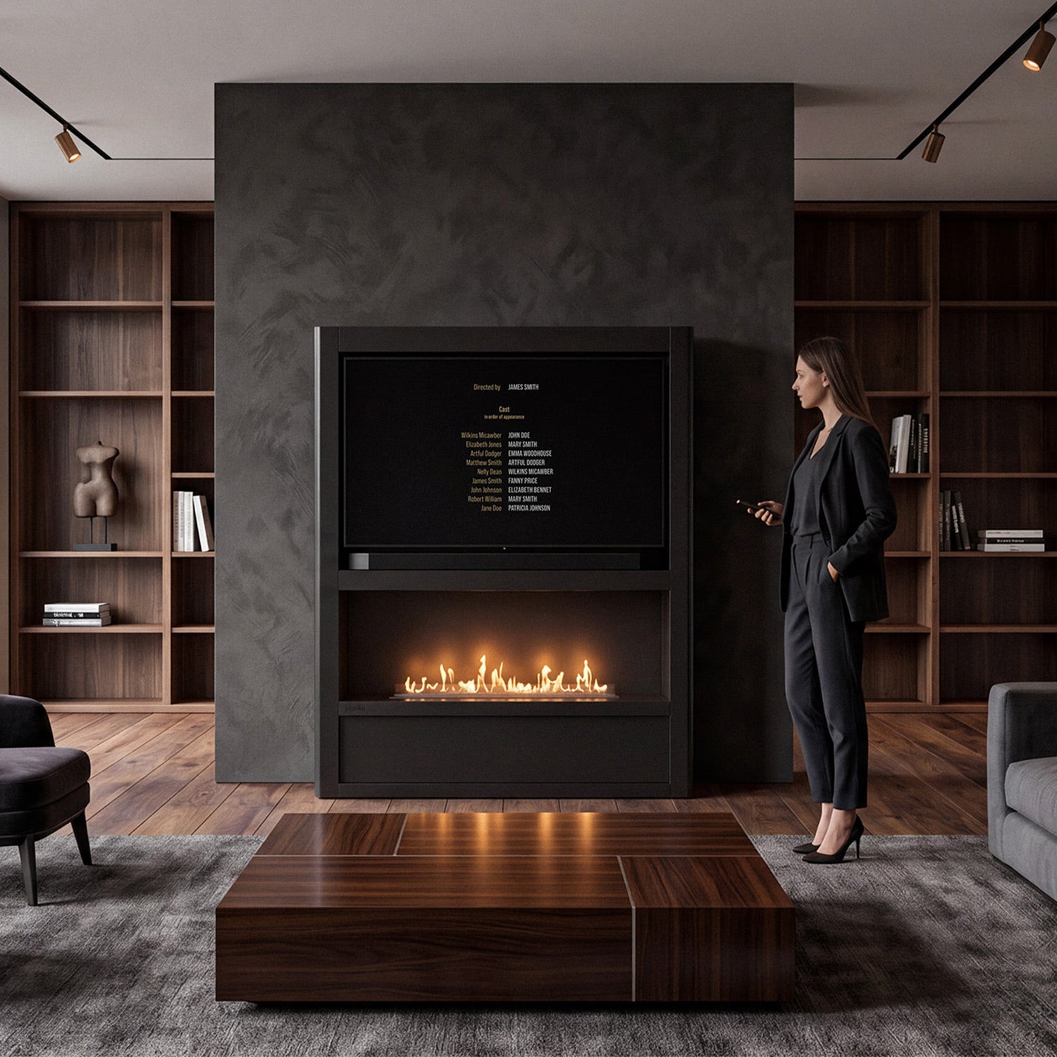 Cinema FLA4 - TV Cabinet Bioethanol Fireplace