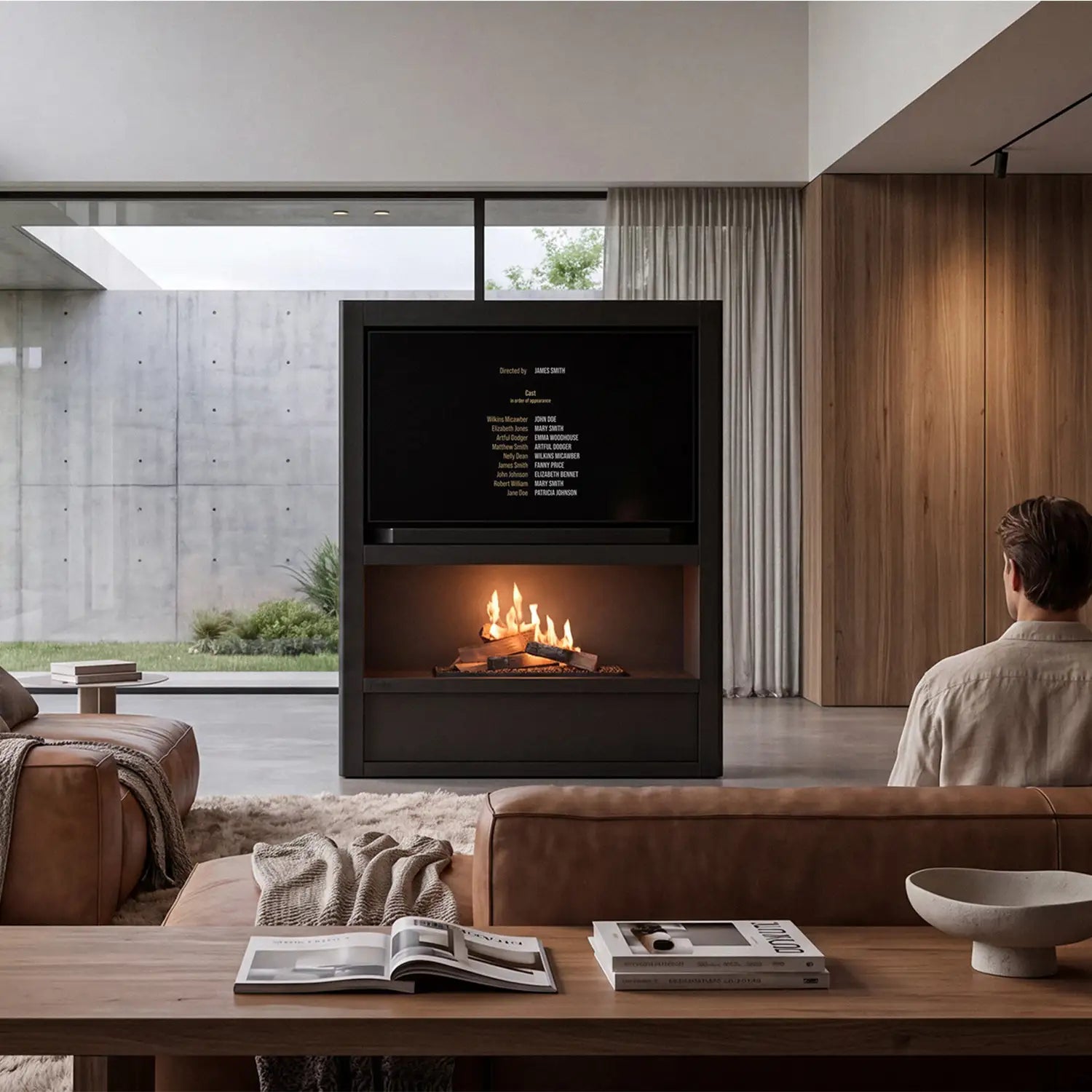 Cinema Flogs - TV Cabinet Bioethanol Fireplace