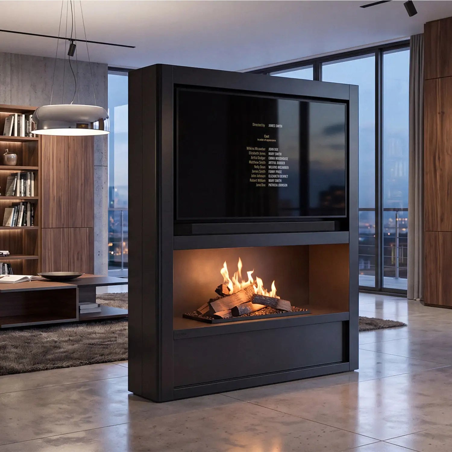 Cinema Flogs - TV Cabinet Bioethanol Fireplace