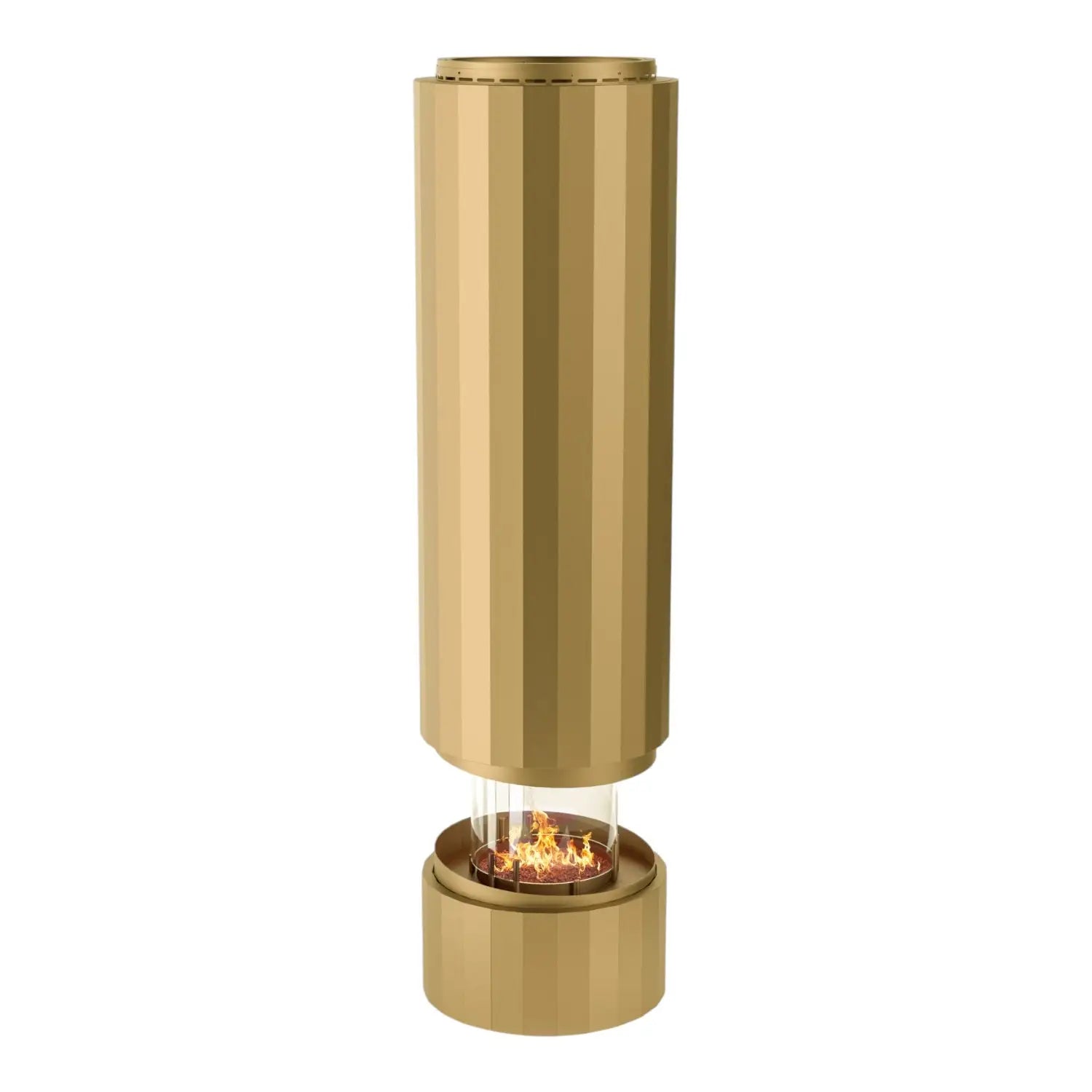 Pillar - Chimenea de bioetanol suspendida - Oro metálico