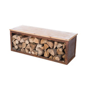 Almacenamiento de madera en acero corten