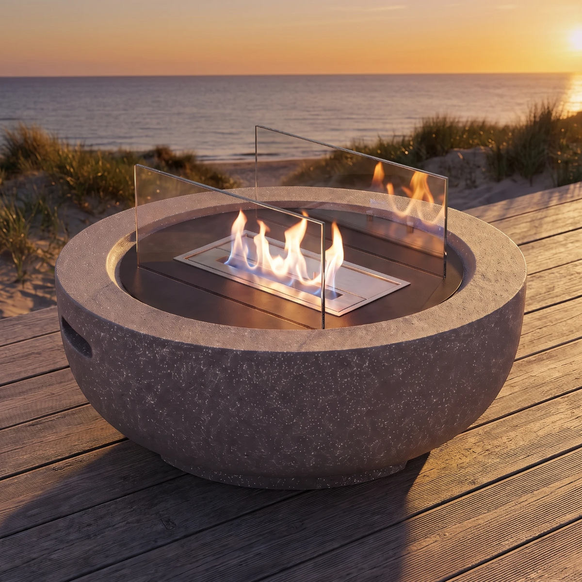AROS - Granite Grey - Outdoor Bioethanol Fireplace