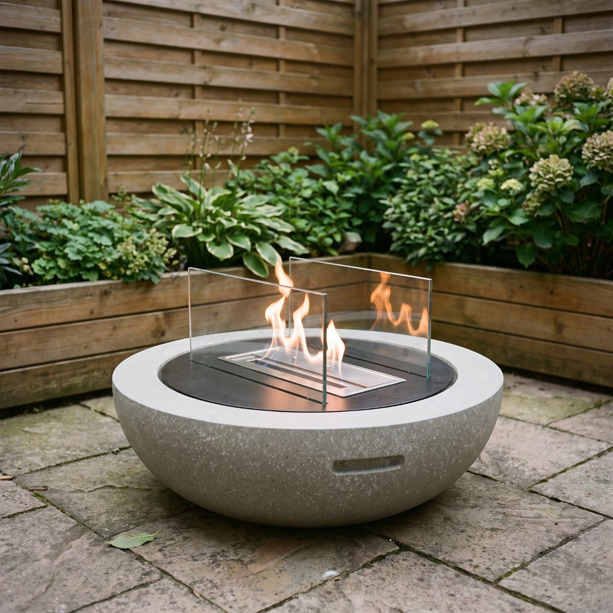 LUMA - Granite Grey - Outdoor Bioethanol Fireplace
