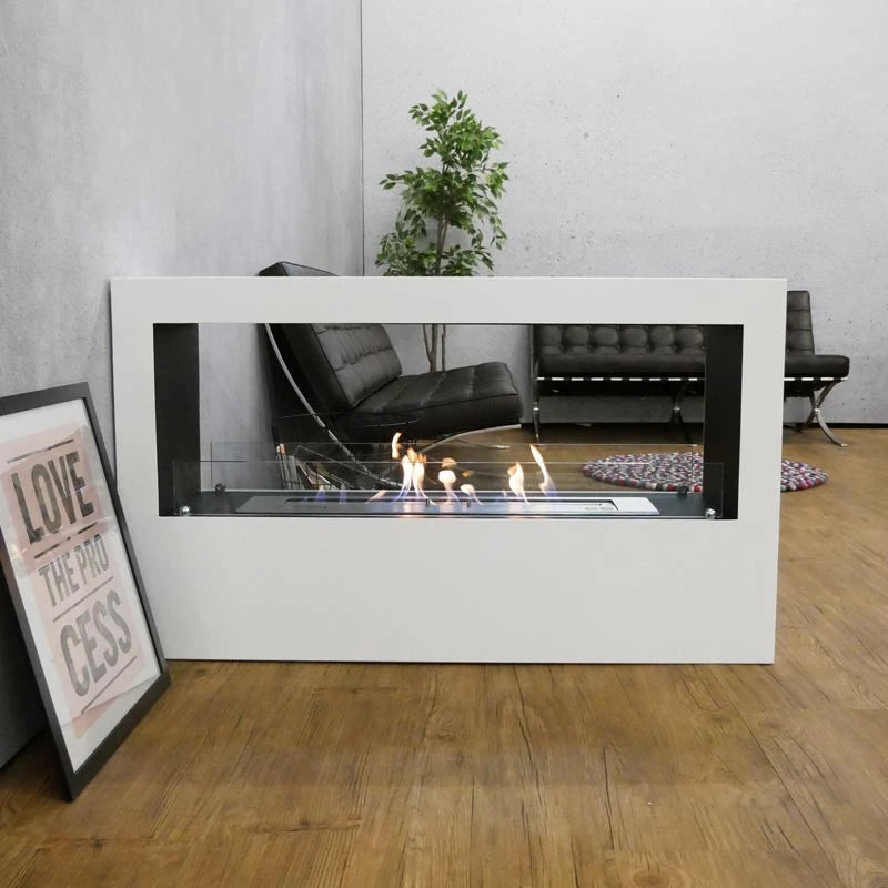 Chimenea de bioetanol dividisor de espacios - Blanca
