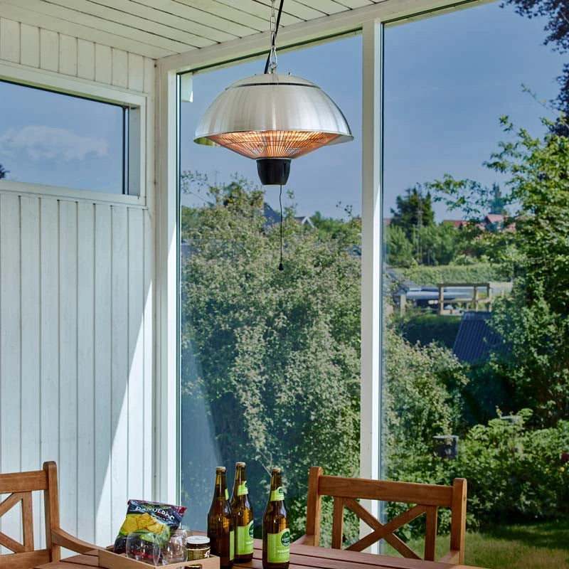Calefactor exterior eléctrico colgante 600/1500 W, Ø42 cm