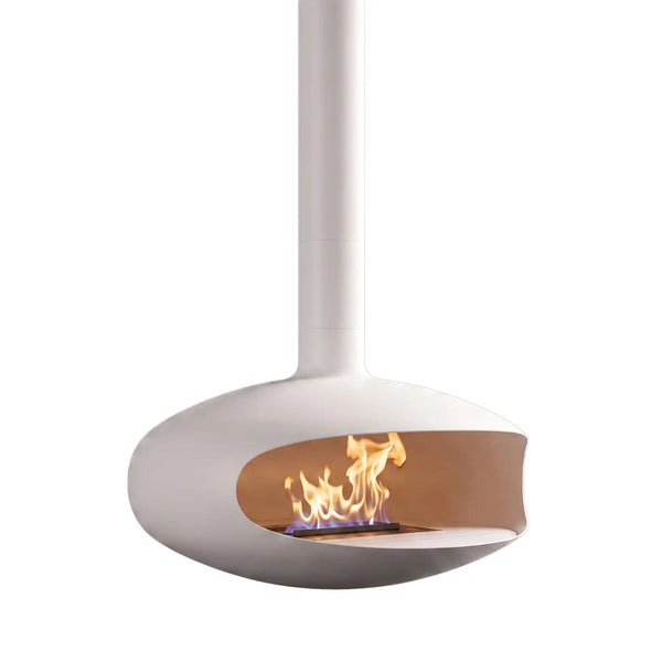 THE ICONIC en blanco - Chimenea de bioetanol suspendida del techo