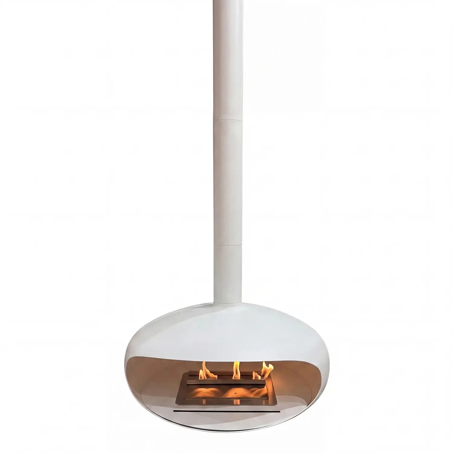 THE ICONIC in White - Ceiling-mounted Bioethanol Fireplace