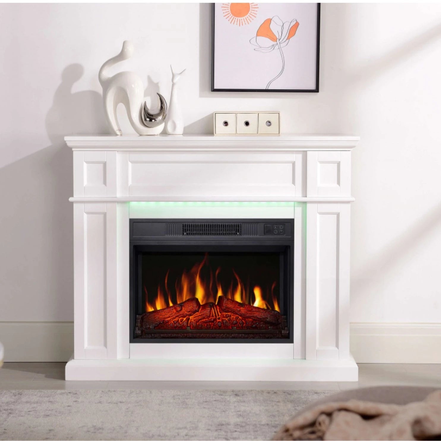 Chimenea Eléctrica Linz - Blanca - Iluminación LED