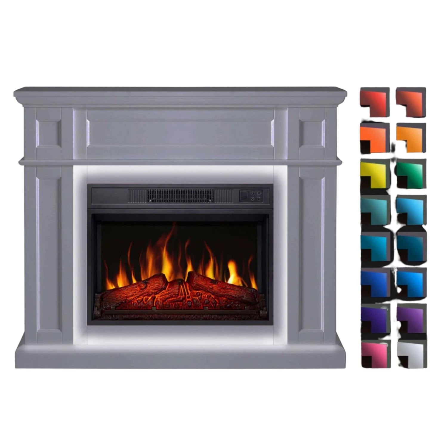 Chimenea Eléctrica Linz - Blanca - Iluminación LED