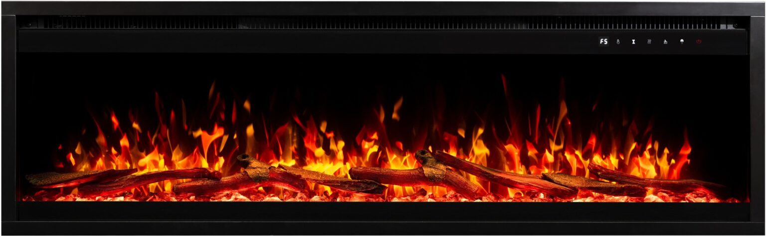 Chimenea eléctrica montada en pared Royal 3D - 180 cm