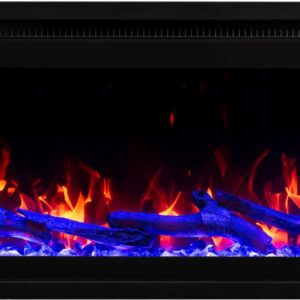 Chimenea eléctrica montada en pared Royal 3D - 180 cm