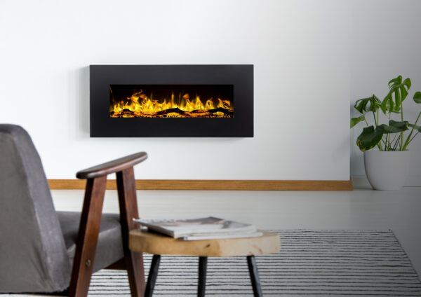 Chimenea eléctrica negra Albion de 110 cm