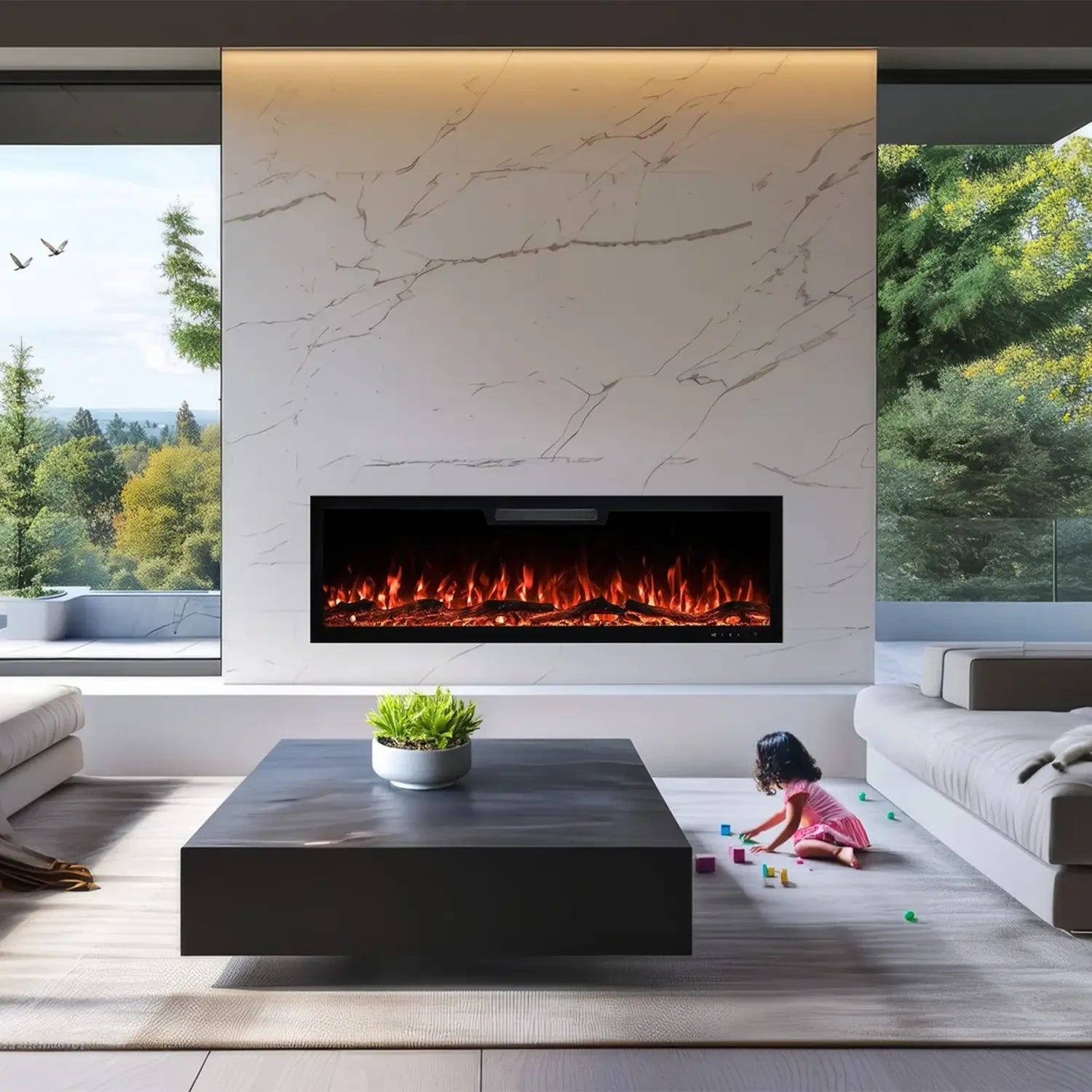 Chimenea eléctrica Elite de 182,8 cm