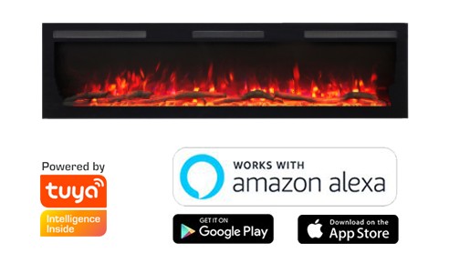 Chimenea eléctrica de pared Majestic PRO 72" (183 cm)