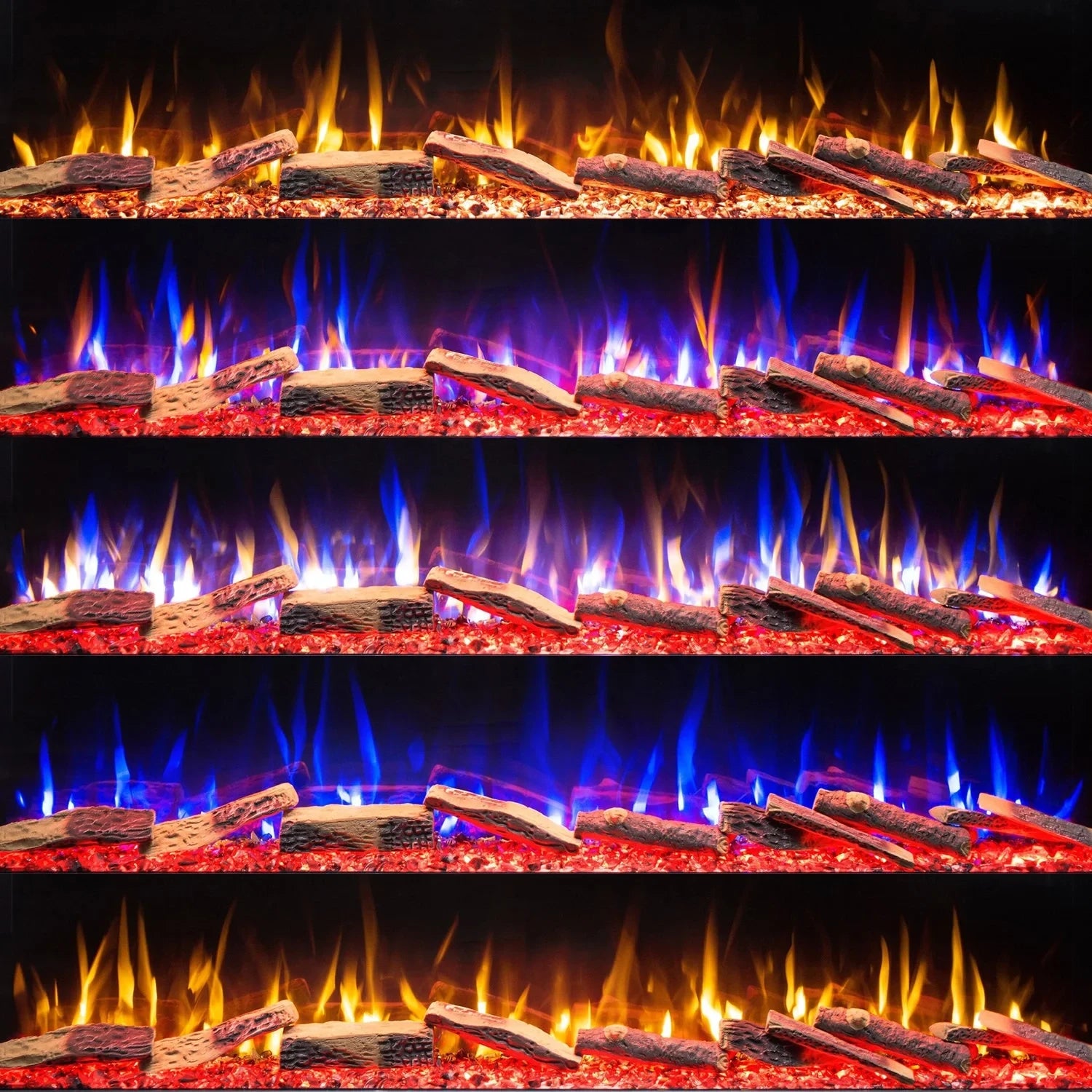 Aflamo Unique 166 cm black wall-mounted electric fireplace