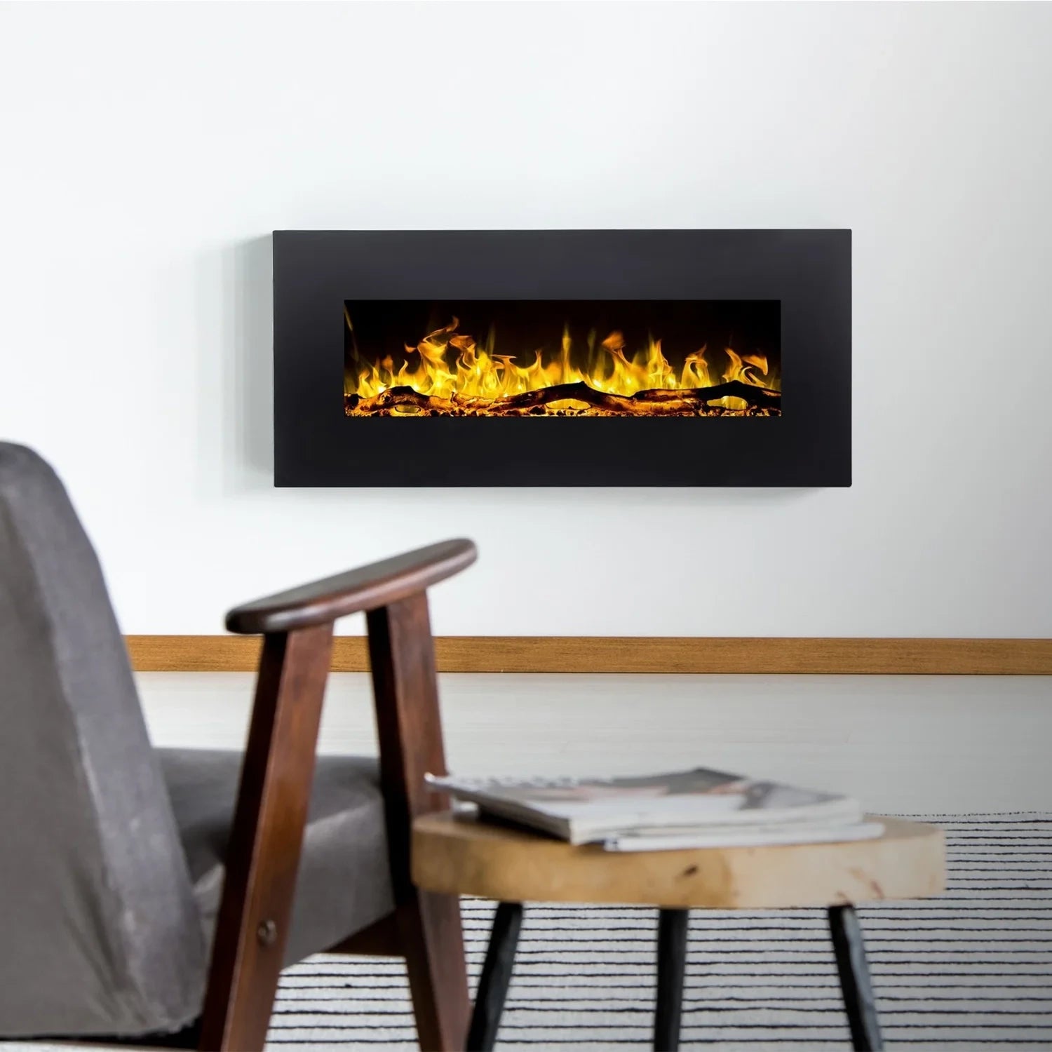 Chimenea eléctrica de pared Albion 110 cm – Sin calor