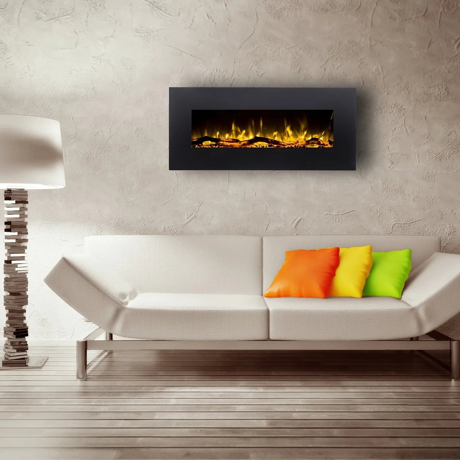 Chimenea eléctrica de pared Albion 110 cm – Sin calor