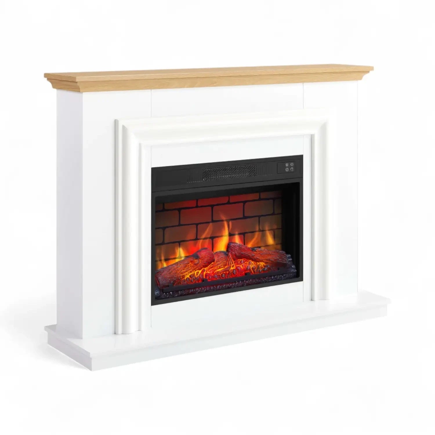 Chimenea Eléctrica Marbelya – Blanco / Roble Natural