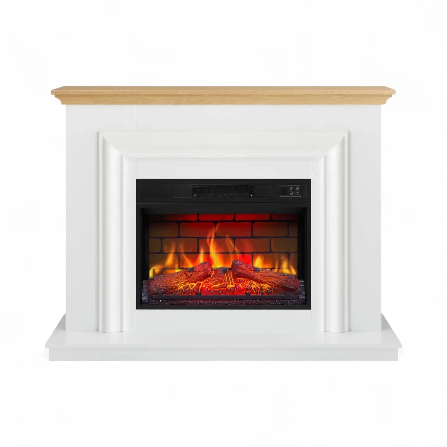 Chimenea Eléctrica Marbelya – Blanco / Roble Natural