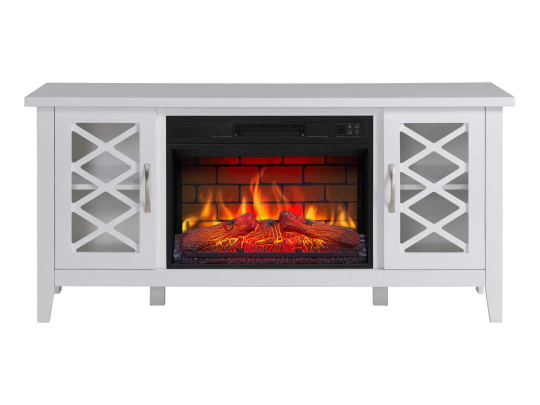 Chimenea Eléctrica Odessa - Mueble blanco