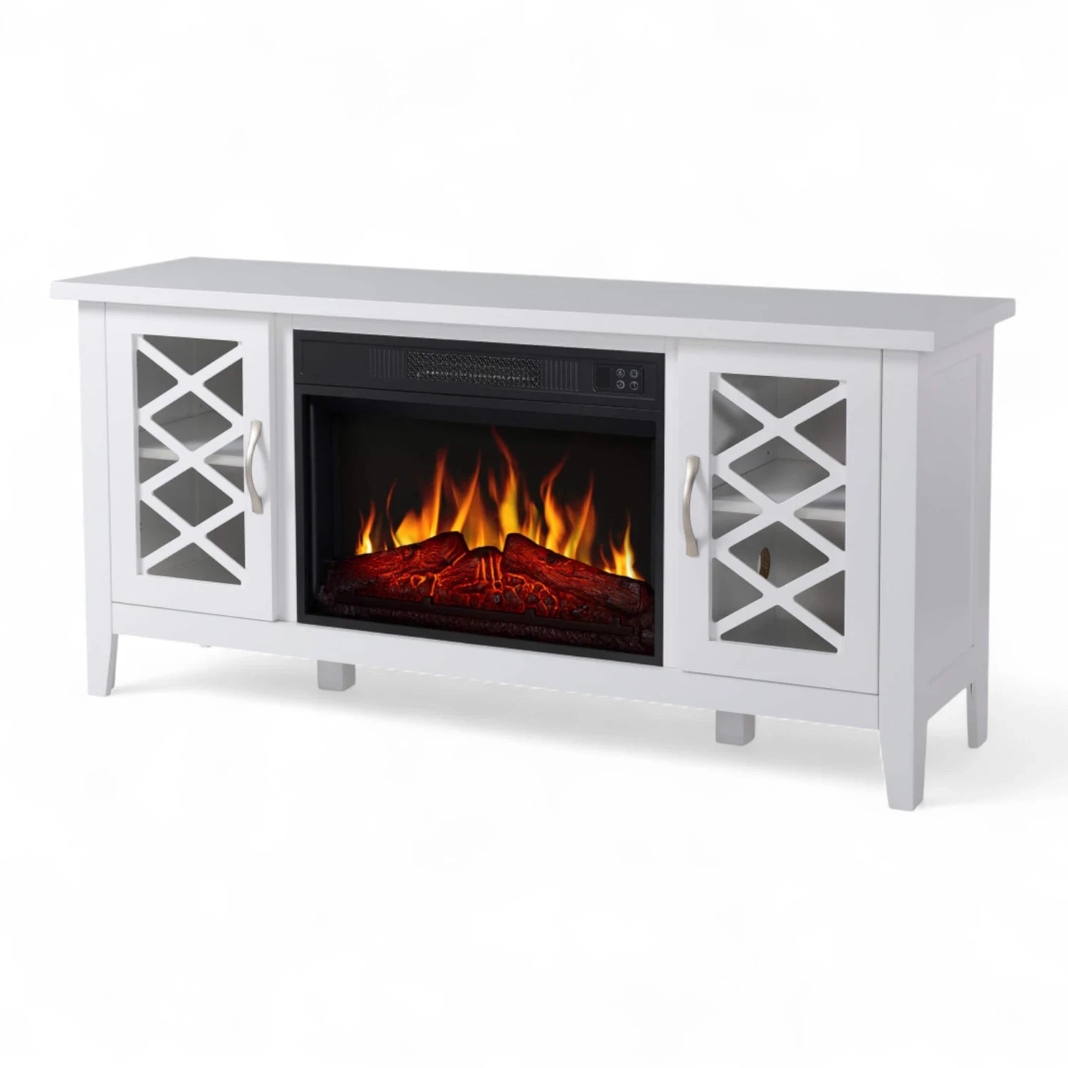 Chimenea Eléctrica Odessa - Mueble blanco