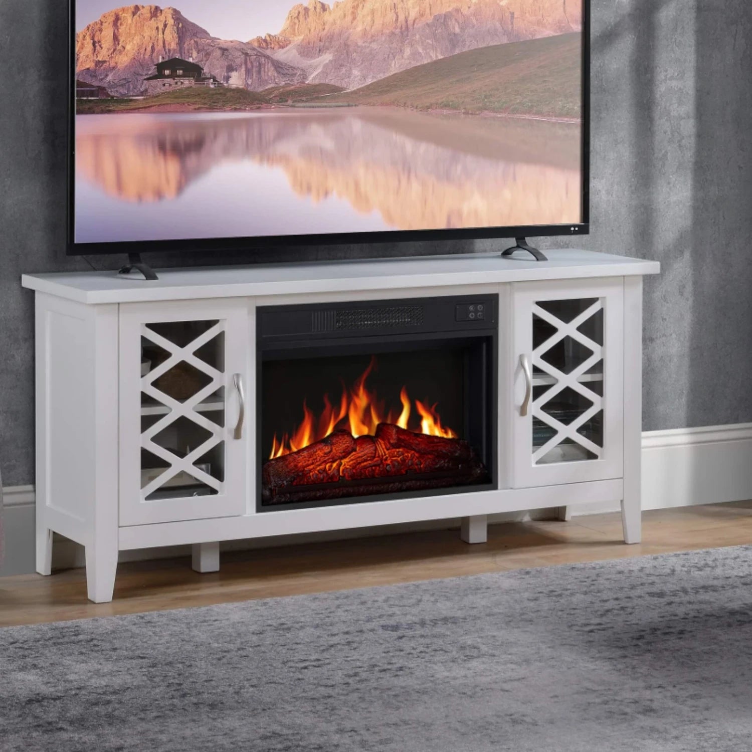 Chimenea Eléctrica Odessa - Mueble blanco