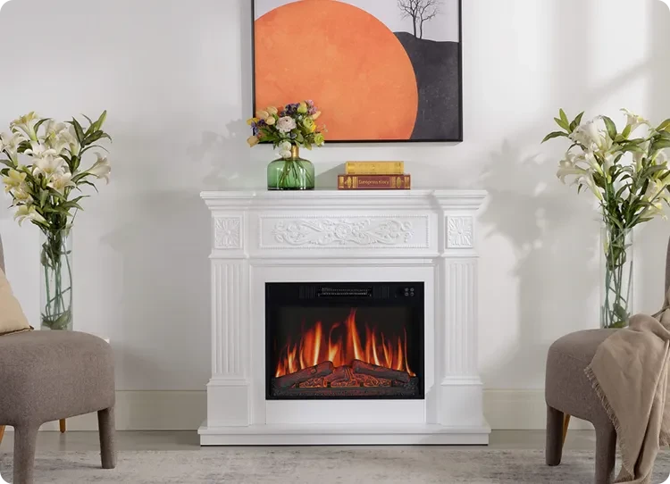 chimenea eléctrica Artiflame en blanco