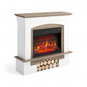 Chimenea Eléctrica Woodley - Roble Blanco/Gris