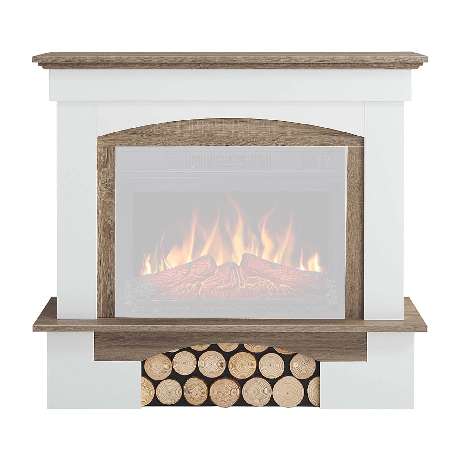 Chimenea Woodley – Blanco / Roble Gris (Solo Marco)