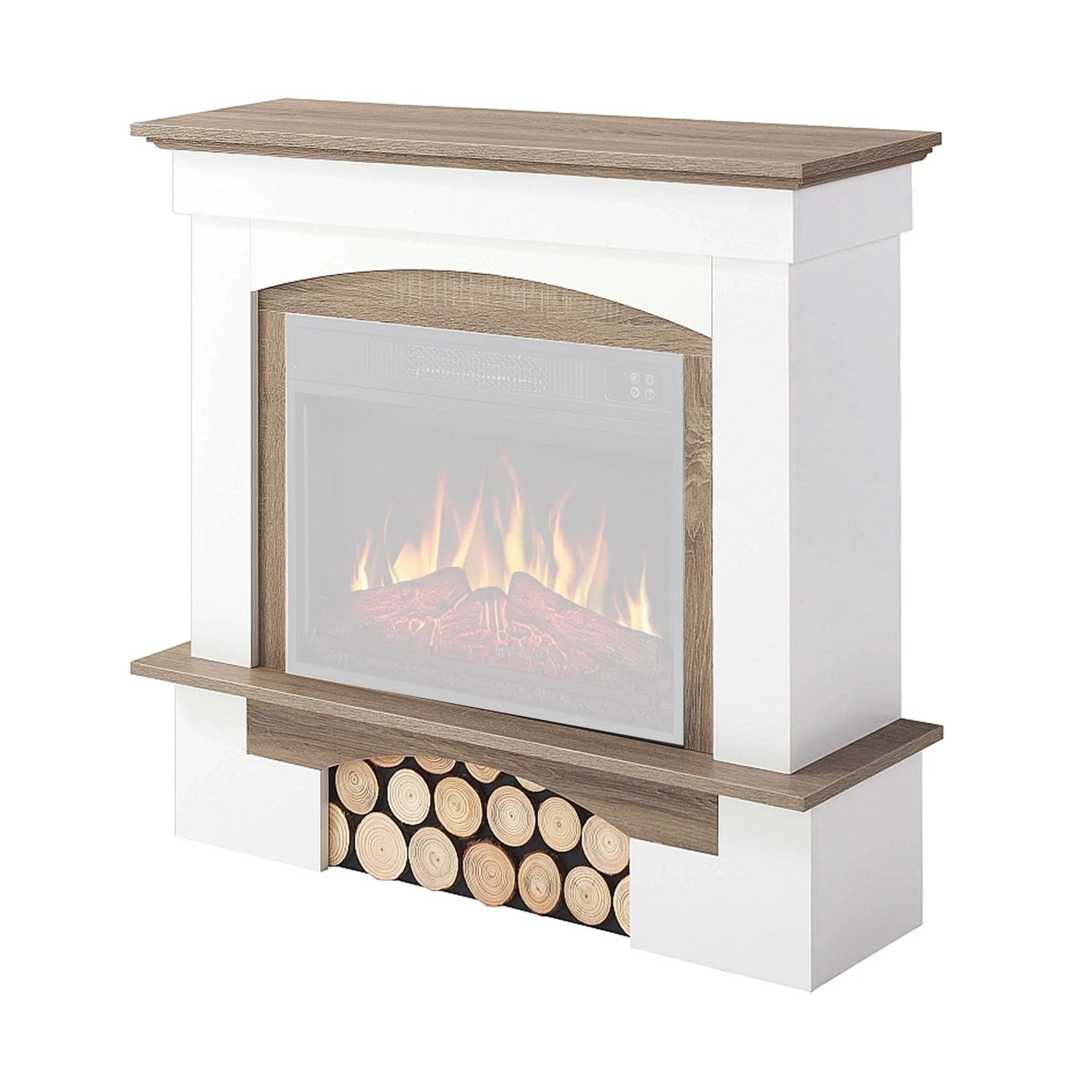 Chimenea Woodley – Blanco / Roble Gris (Solo Marco)