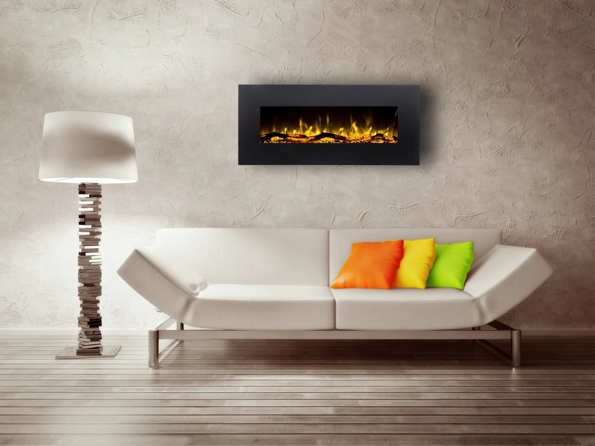 Avon negro chimenea electrica