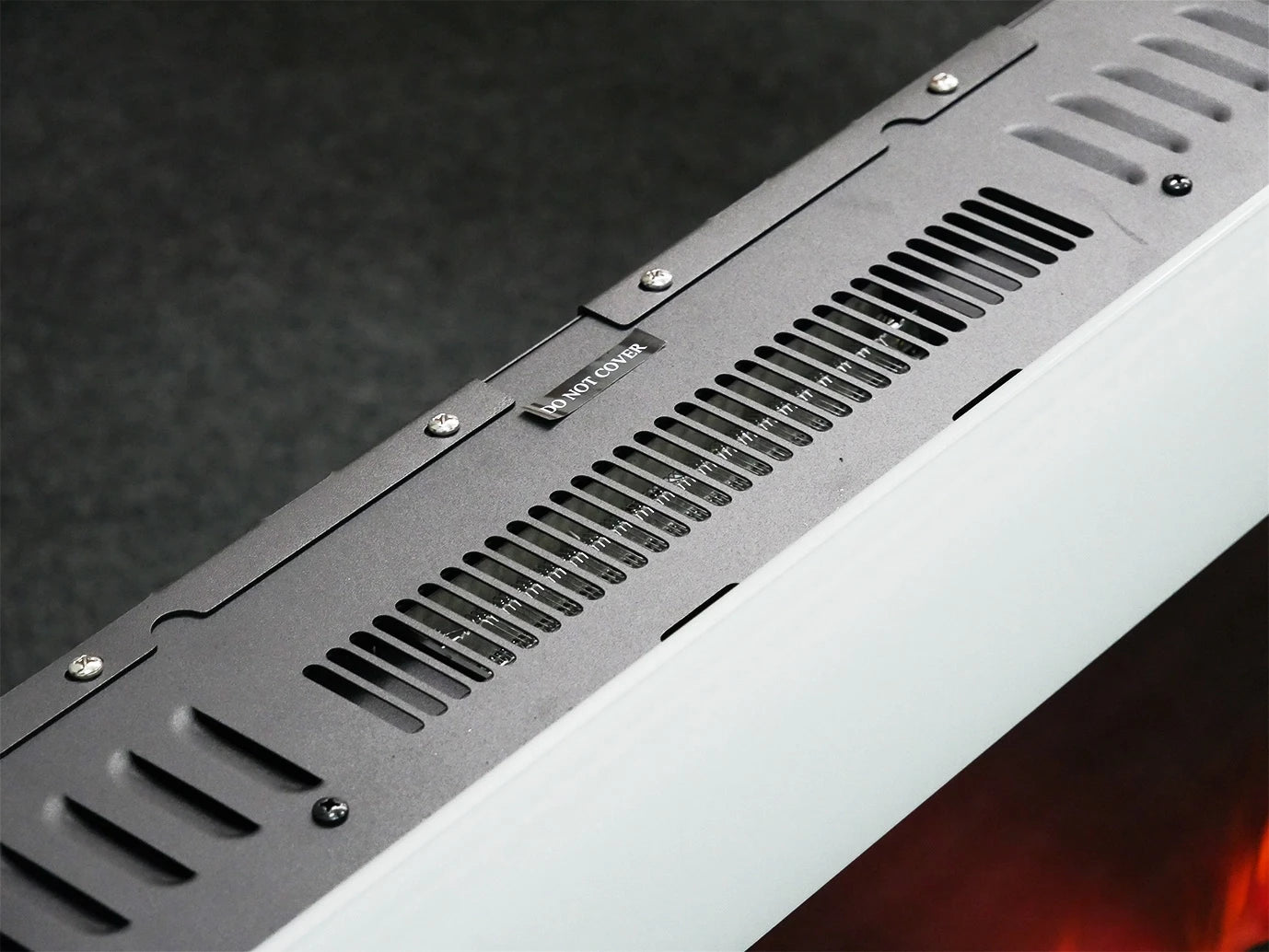 Azurite 127 cm - Chimenea eléctrica de pared en blanco