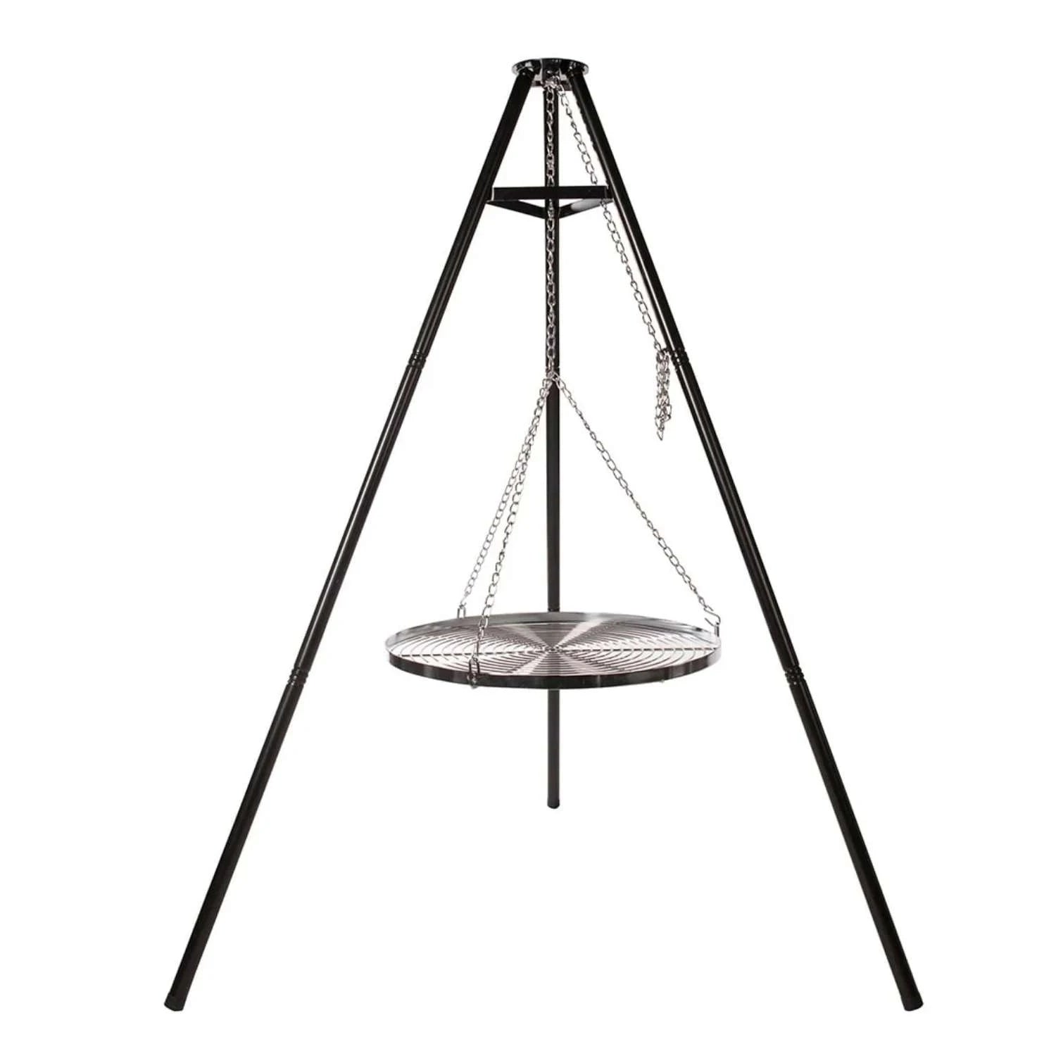 BBQ tripod, designed for grilling over an open flame with stability and versatility