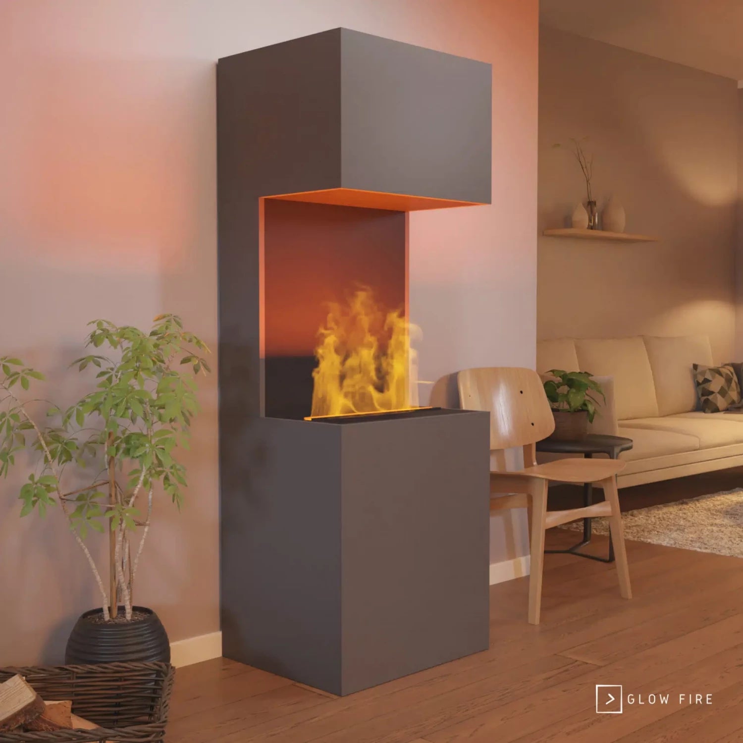 Chimenea híbrida Beethoven – Gris