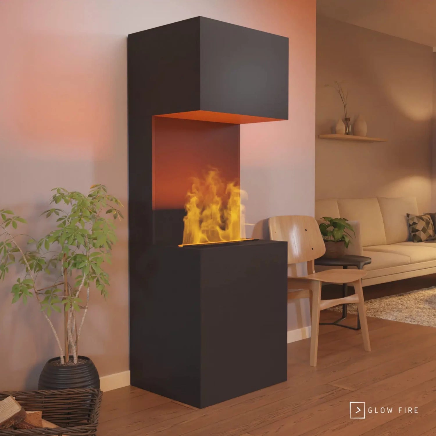Chimenea híbrida Beethoven – Negro