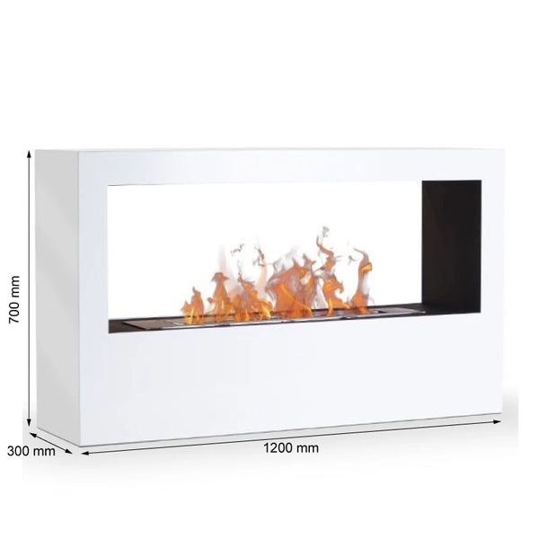 Chimenea de bioetanol dividisor de espacios - Blanca