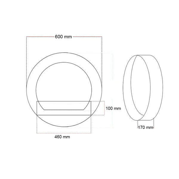Chimenea bioetanol de pared redonda
