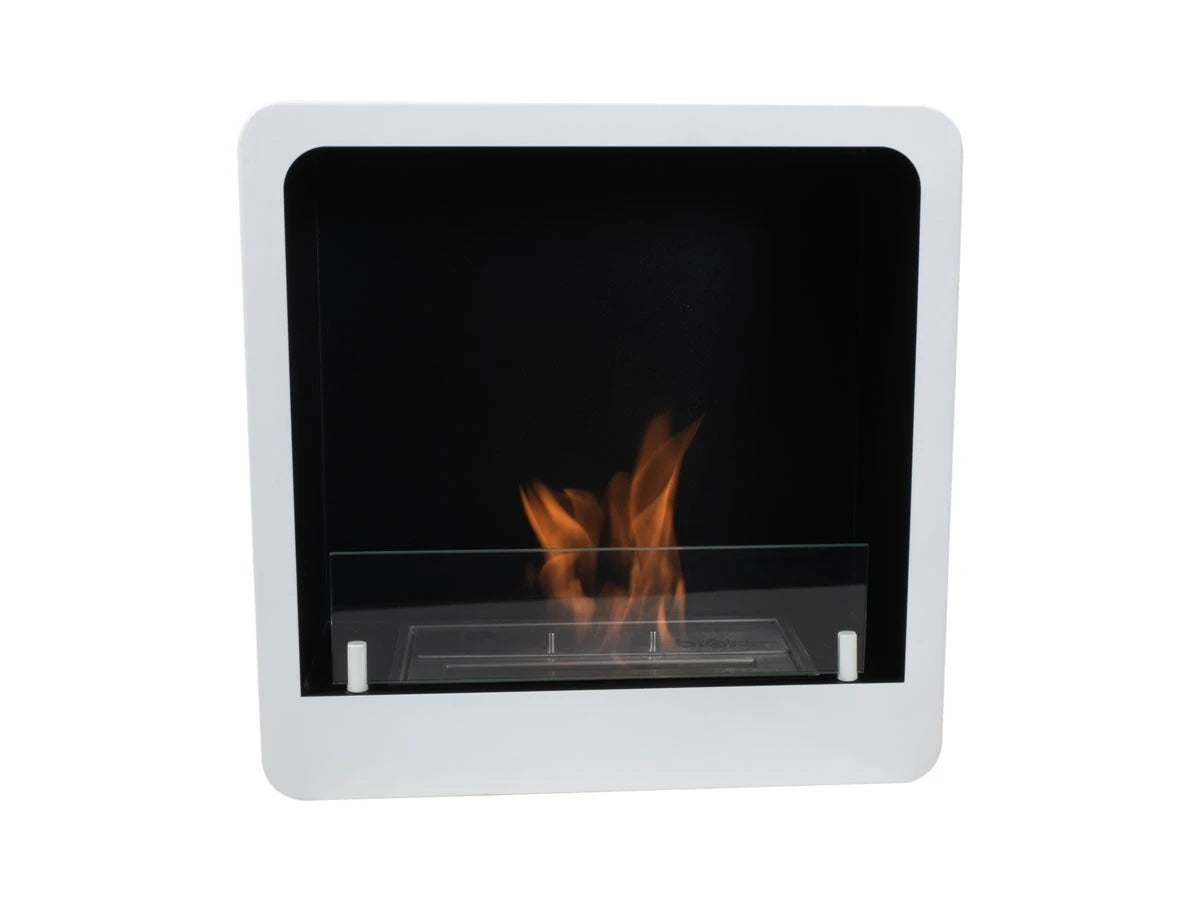 Chimenea bioetanol cuadrada en blanco