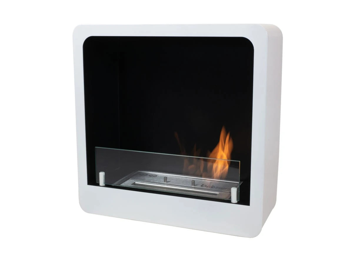 Chimenea bioetanol cuadrada en blanco