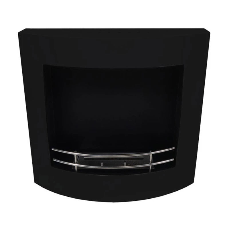 Chimenea de bioetanol curvada para pared - Negro