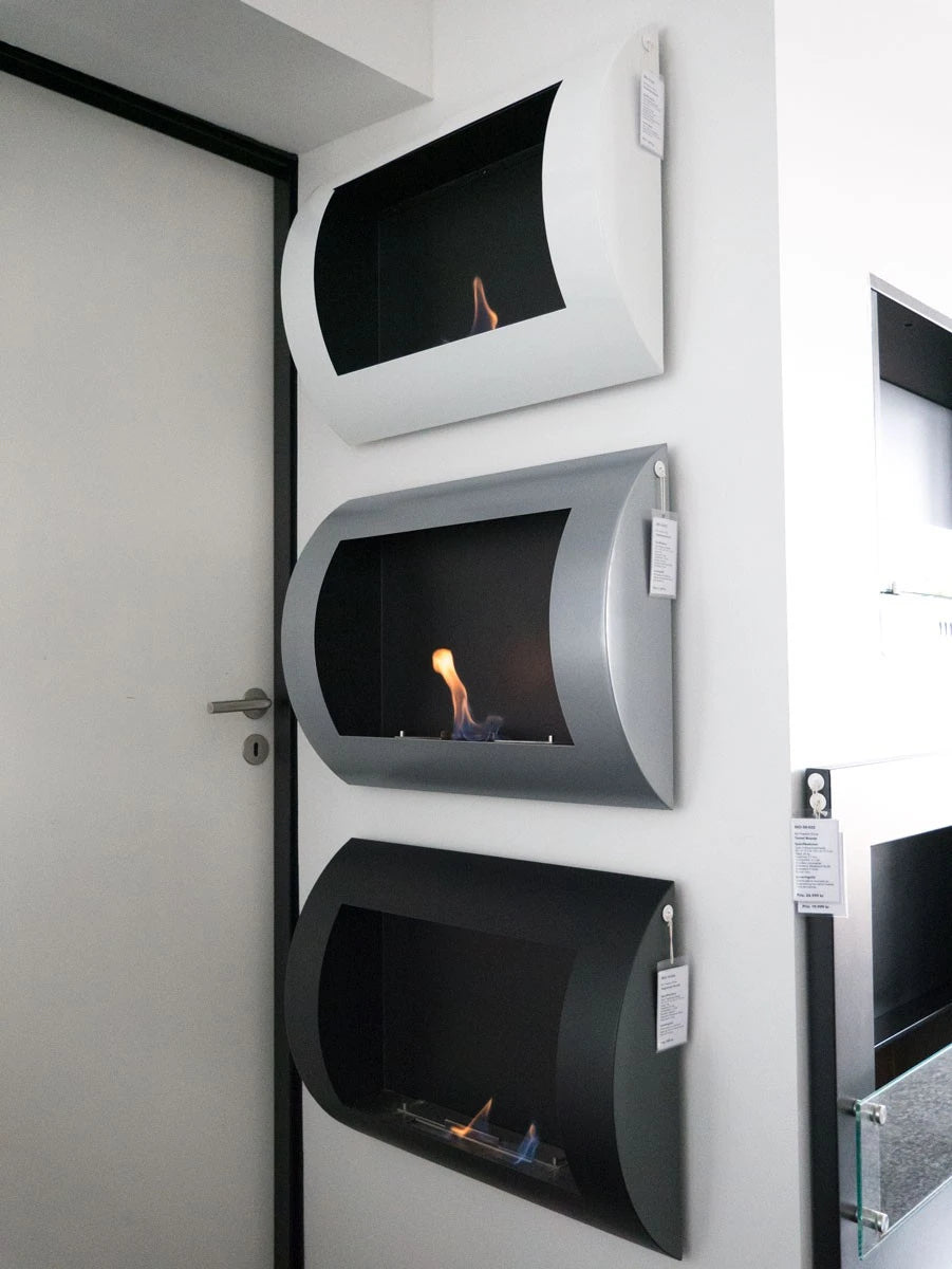 Ocean - Chimenea de bioetanol de pared Negro