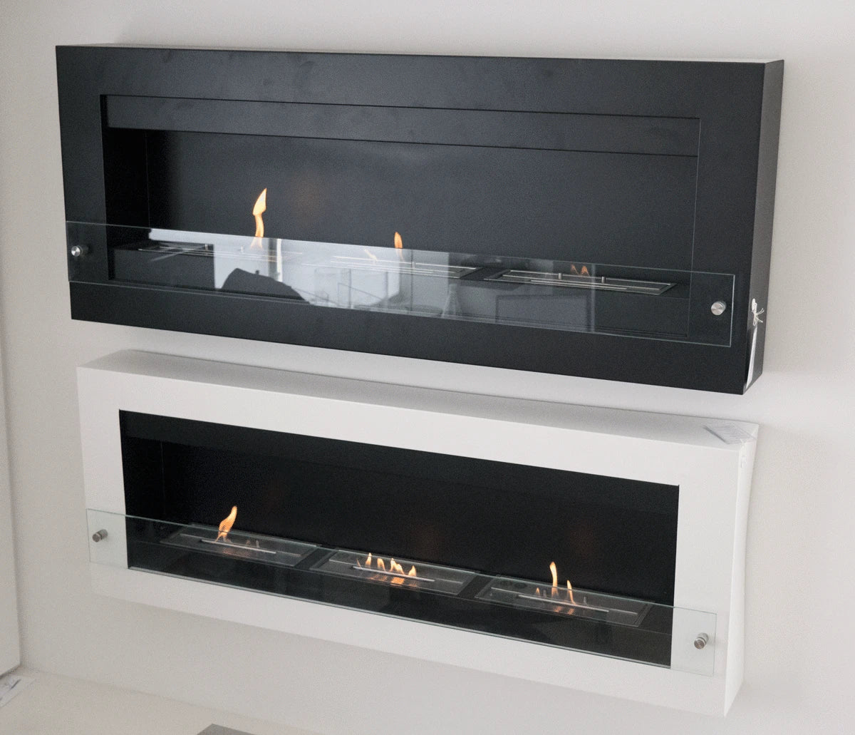 Gran Bio-chimenea de pared en negro