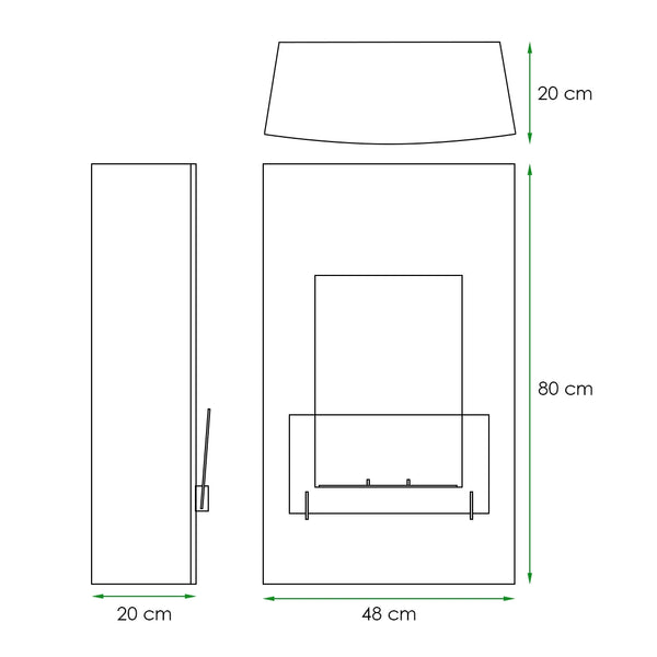 Chimenea de bioetanol vertical de acero inoxidable